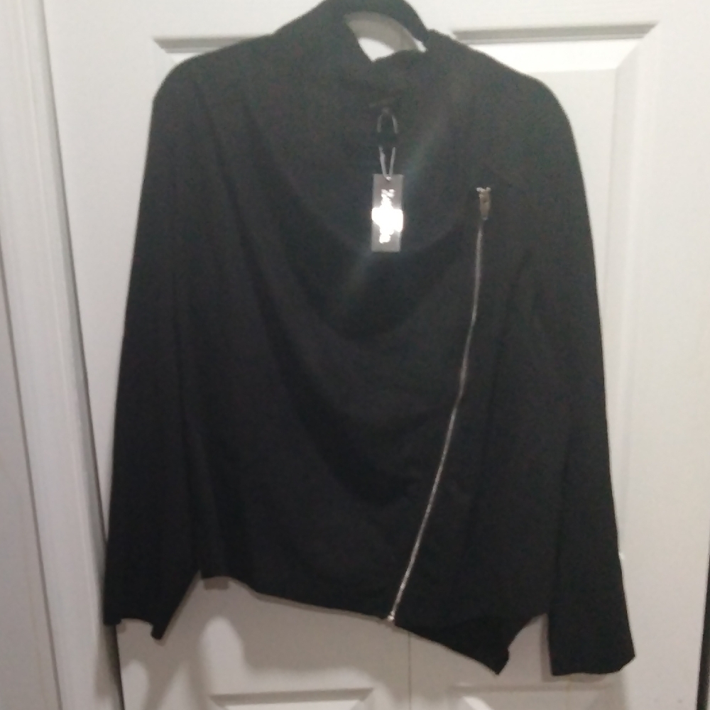Zenobia Black Leather Jacket Classic Style